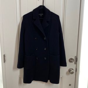 Sz Small Ann Taylor black knit sweater coat. Warm, cozy perfect for fall.